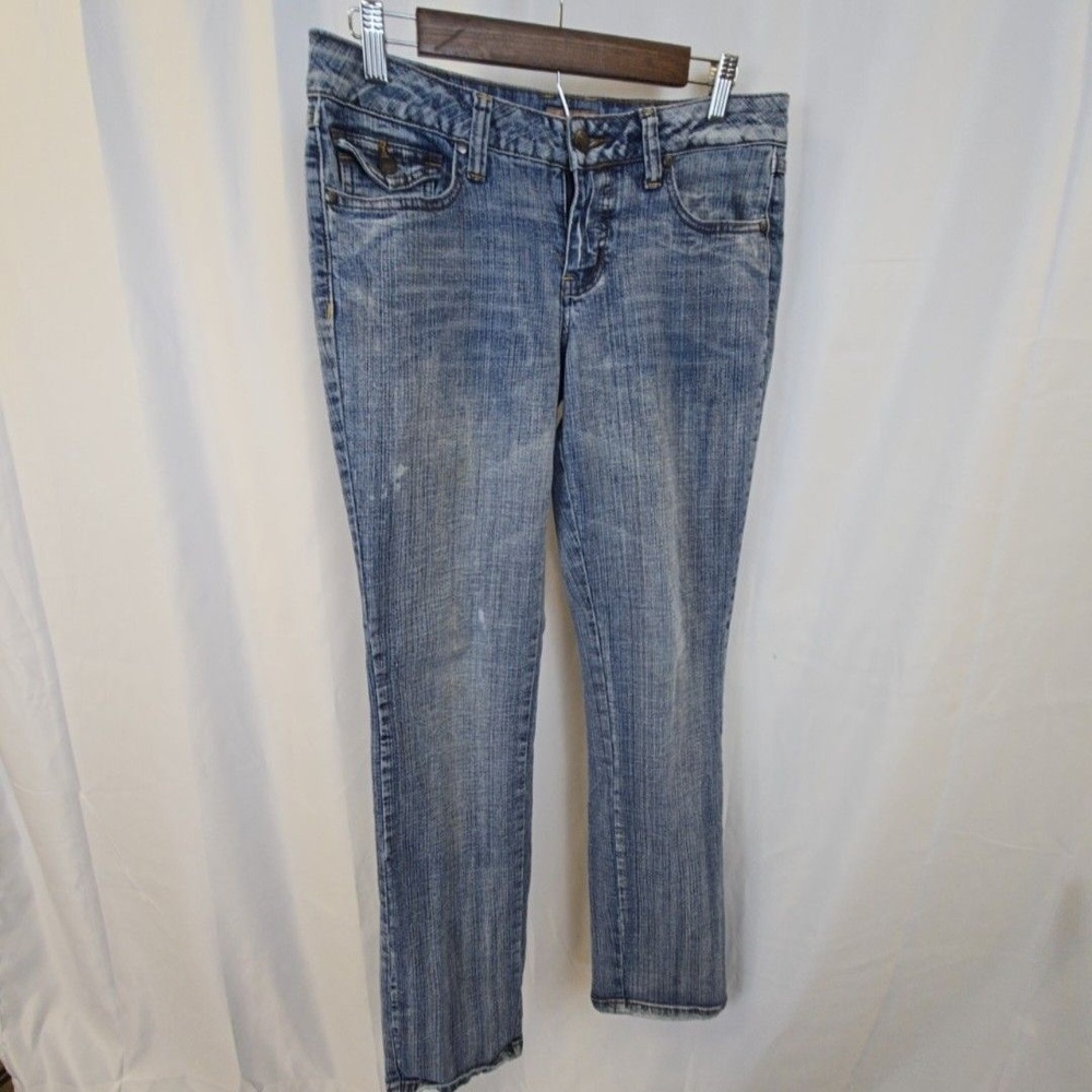 No Boundaries Jeans Juniors 11 Blue Medium Wash Low Rise Straight Stretch Denim